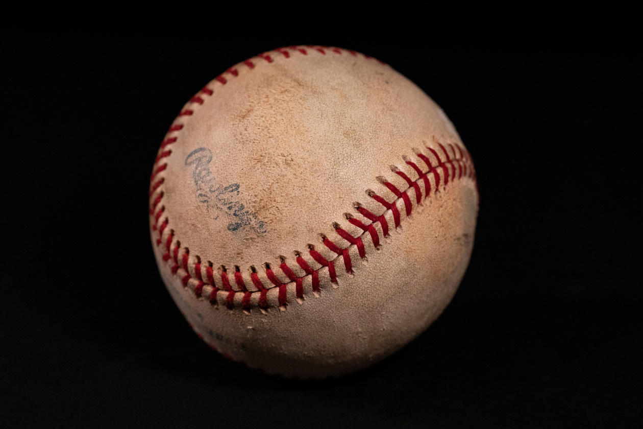 Close-up of a Dirty Baseball